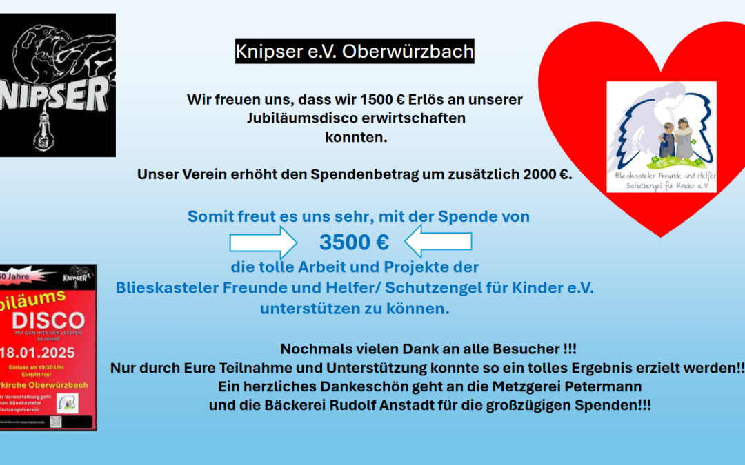 Spende nach Jubiläumsveranstaltung